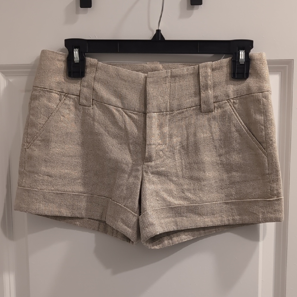 Alice + Olivia Textured Tan Women's Shorts